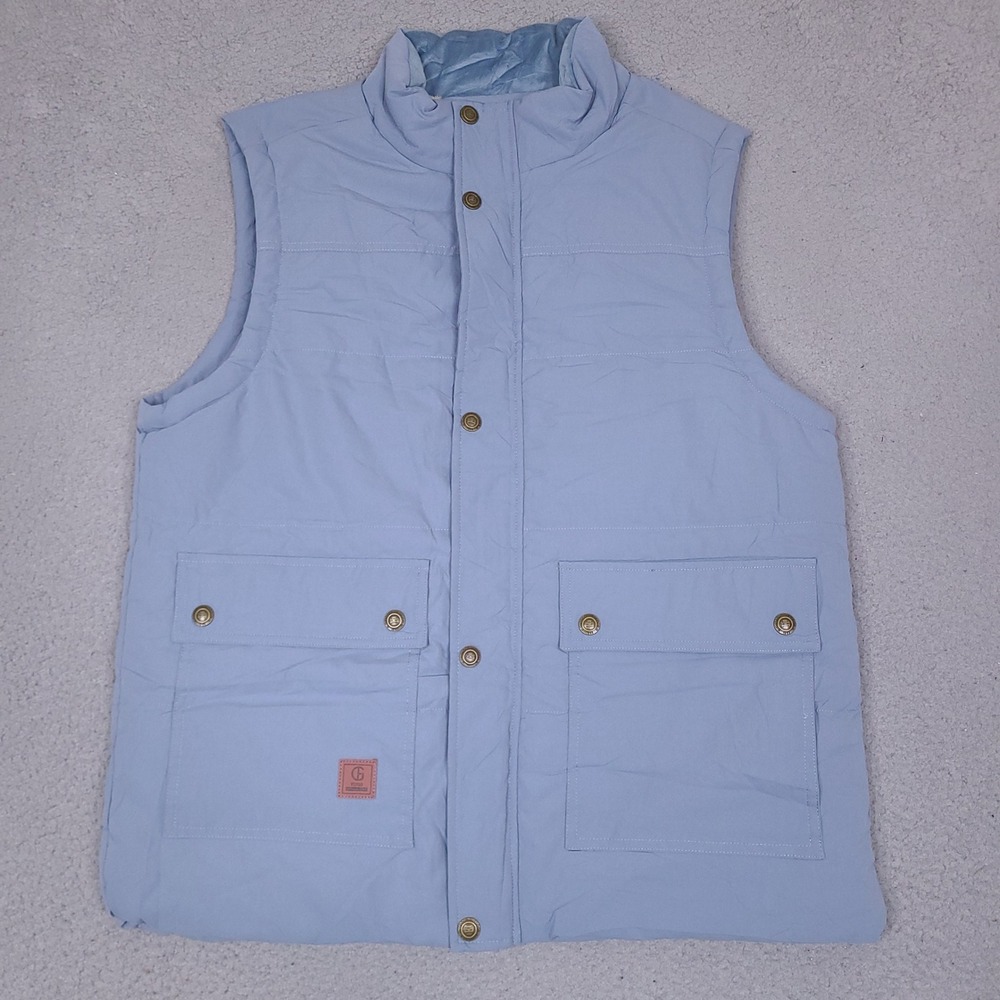 Flygo Men's Vest Jacket XL Blue Fleece Lined Warm Pockets Leisure‎ Padded